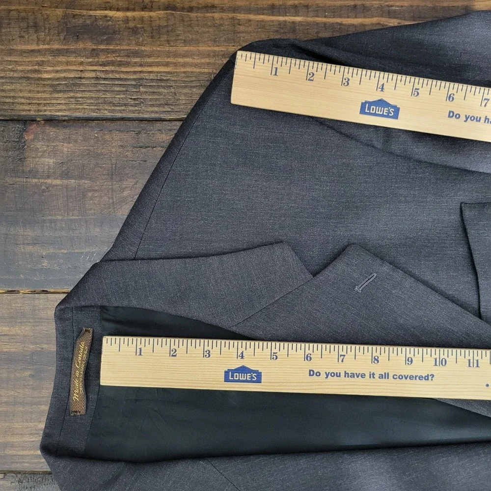 VTG Marshall Fields Men's Sport Coat Blazer Two Button Charcoal Wool Size 43L‎